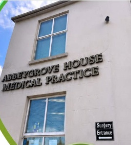 Abbeygrove House Medical Practice exterior and surgery entrance sign